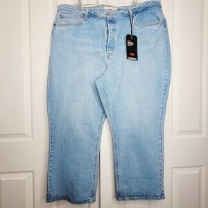 Levi’s Premium Ribcage Straight Ankle Jean Stretch Light Wash Nwt size 24w